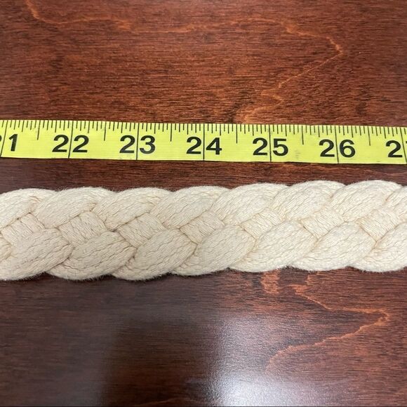Abercrombie and Fitch Cream Braided Woven Belt - Picture 9 of 14